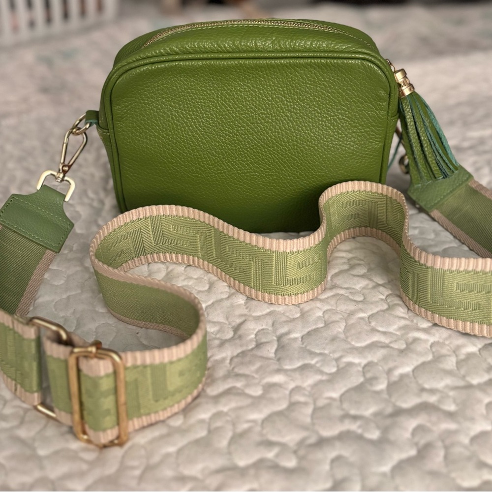 Green Crossbody Bag, made in Italy